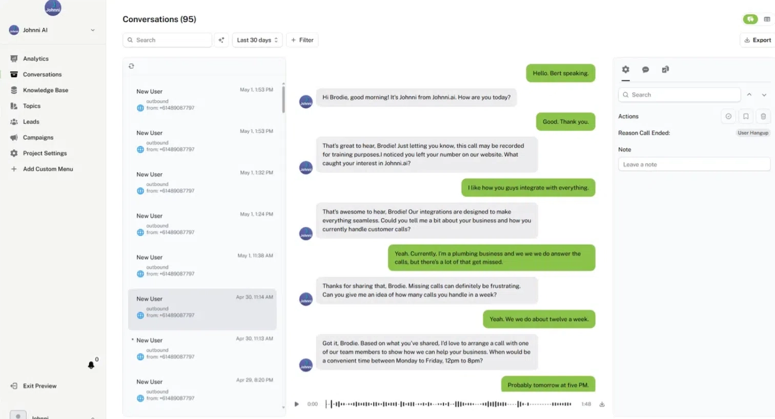 zeekweb-Dashboard-AI-Receptionist